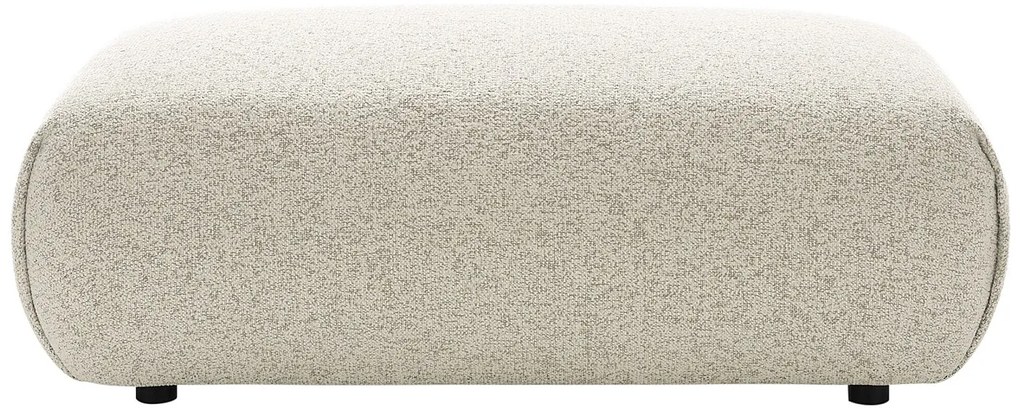 Puf z beżową melanżową tapicerką - MONELIA