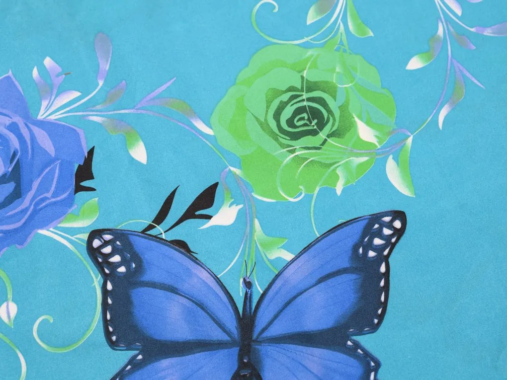 PrzytulneMieszkanie.pl PrzytulneMieszkanie.pl Pościel bawełniana w kolorze NIEBIESKO-ZIELONYM MOTYL w kolorze niebieskim Rozmiar pościeli: 70 x 90 cm | 140 x 200 cm