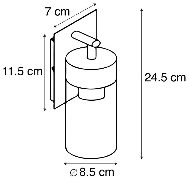 Inteligentna nowoczesna lampa ścienna zewnętrzna czarna w tym wifi ST64 - Rullo