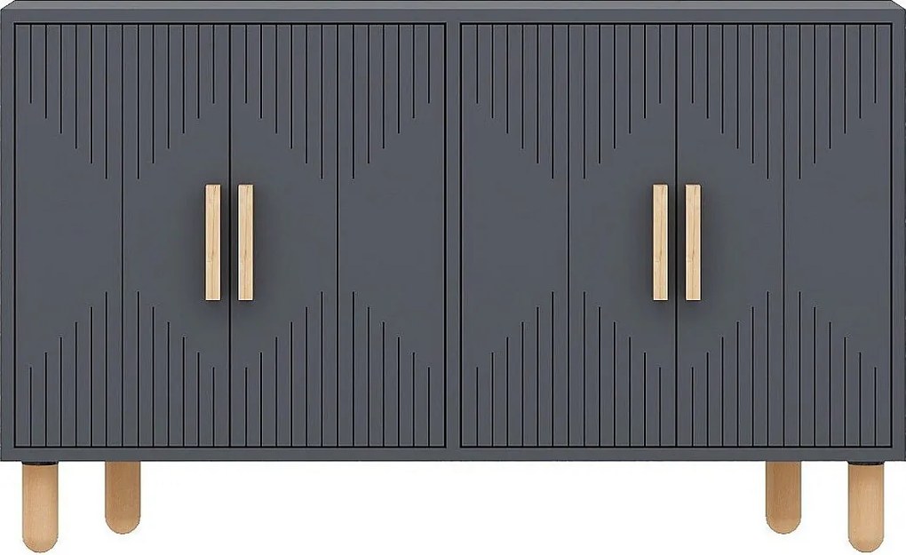 Komoda z płyty wiórowej pokrytej melaminą – 120 cm x 73,6 cm x 29,6 cm – antracyt