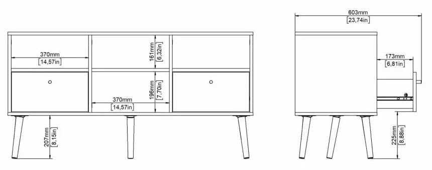 Biała szafka pod TV 117x61 cm Bodo – Tvilum