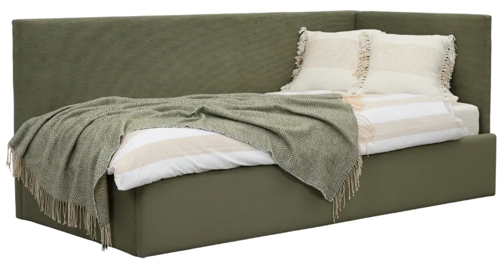 Łóżko młodzieżowe Lilo 90x200 lub 120x200 cm (gładkie wezgłowie narożne od strony zagłówka oraz ściany)