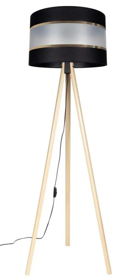 Lampa stojąca CORAL 1xE27/60W/230V beż/czarny/złoty