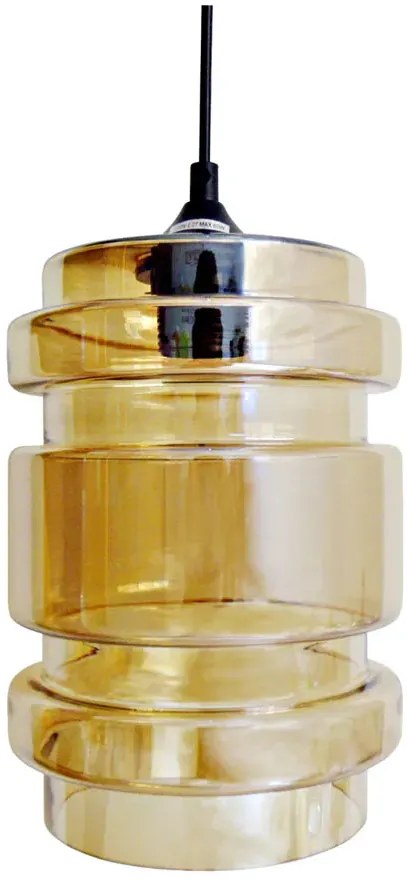Lampa ze szklanym bursztynowym kloszem nad wyspę - Z044 C2-S51