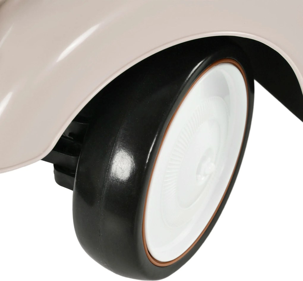 AIYAPLAY Dziecięce Auto do Pocierania, Design Vintage, Ukryty Schowek, System Antywywrotowy, Klakson, 12-36 Miesięcy, Kremowy