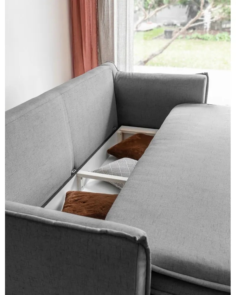 Szara rozkładana sofa 225 cm Charming Charlie – Miuform