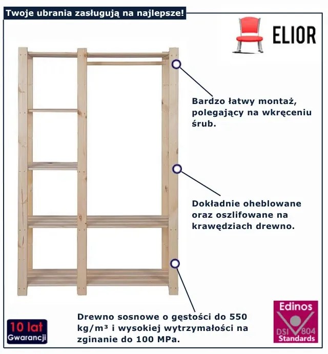Regał drewniany na ubrania L5-W54