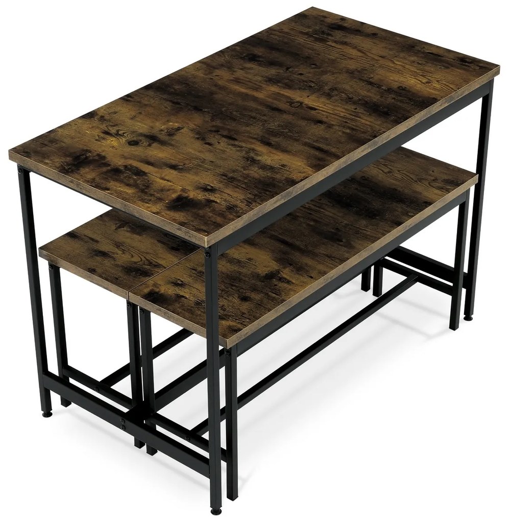 Zestaw jadalniany z 2 ławkami OLD WOOD , 110 x 60 x 75 cm