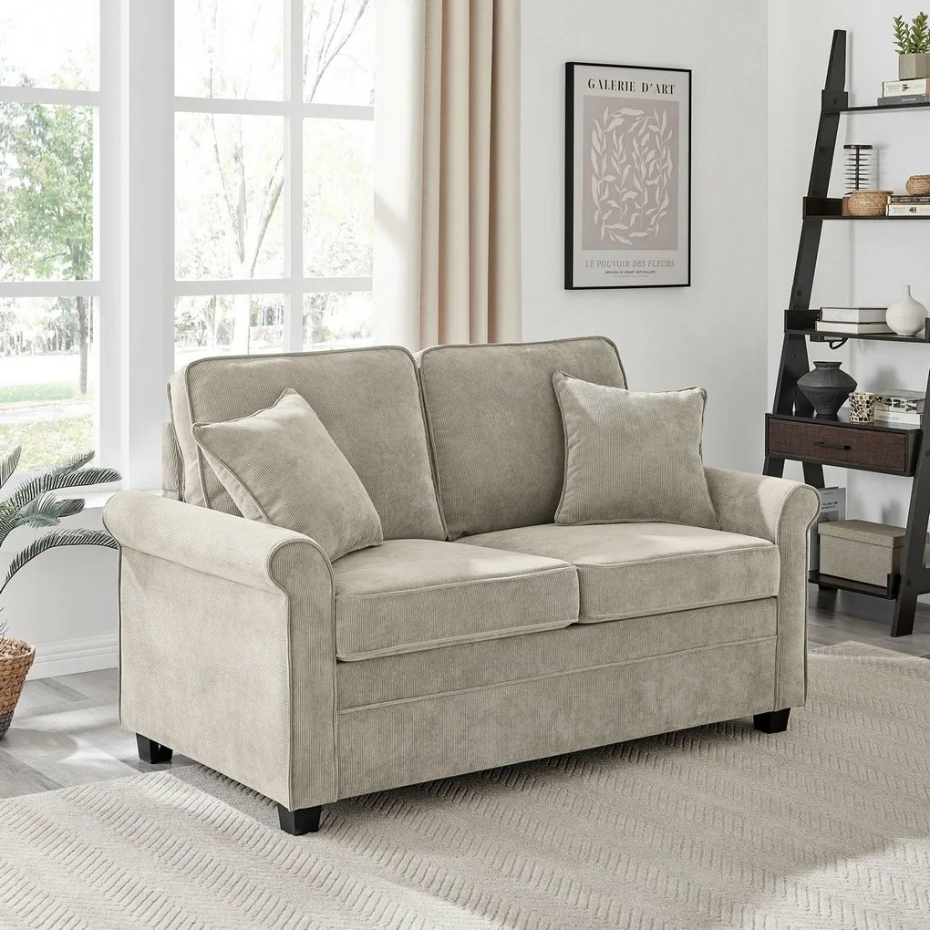 Dwuosobowa sofa ASB-4170 BGE2, manżestrowa, beżowa