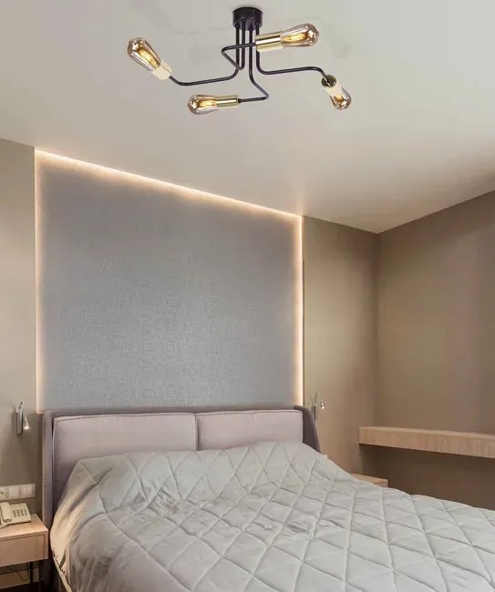 Czarna loftowa lampa sufitowa 2X S828 S3-N91