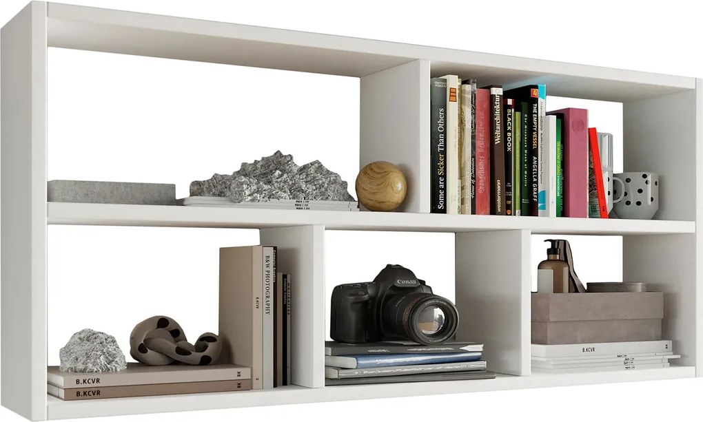 Biała minimalistyczna półka wisząca N3-B65