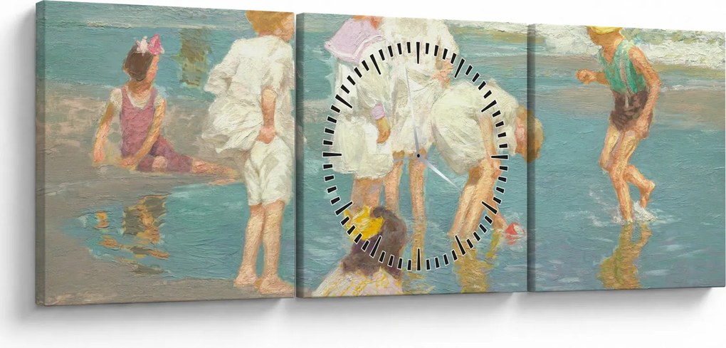 Obraz - Edward Henry Potthast, A Holiday, reprodukcje (z zegarem) (90x30 cm)
