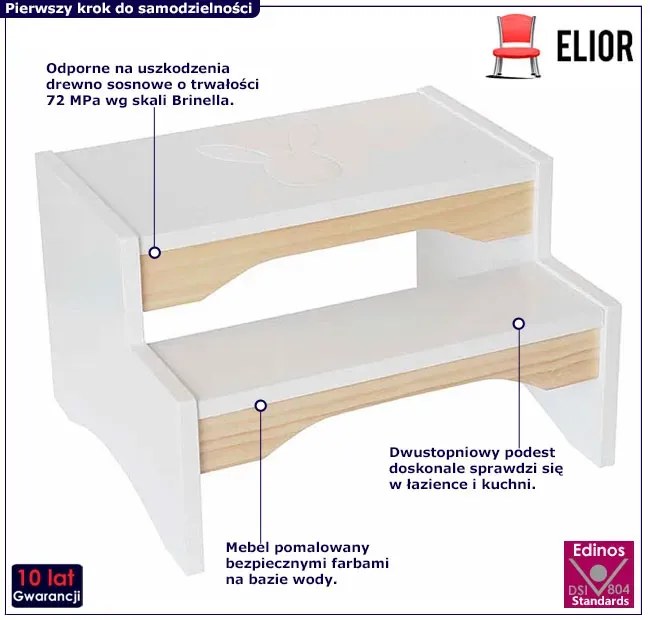 Biały drewniany podest dziecięcy M1-F98