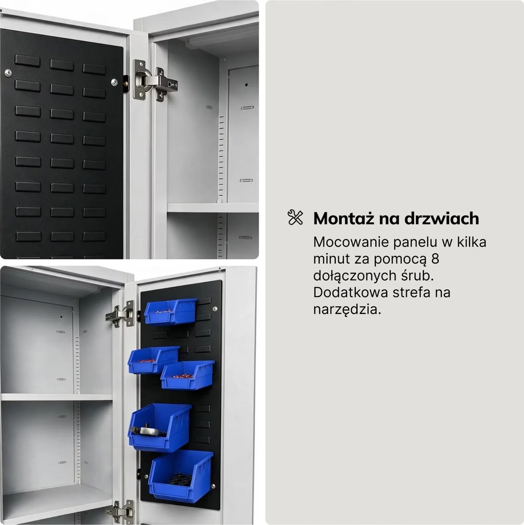 Tablica perforowana na pojemniki Megan na drzwi, czarna