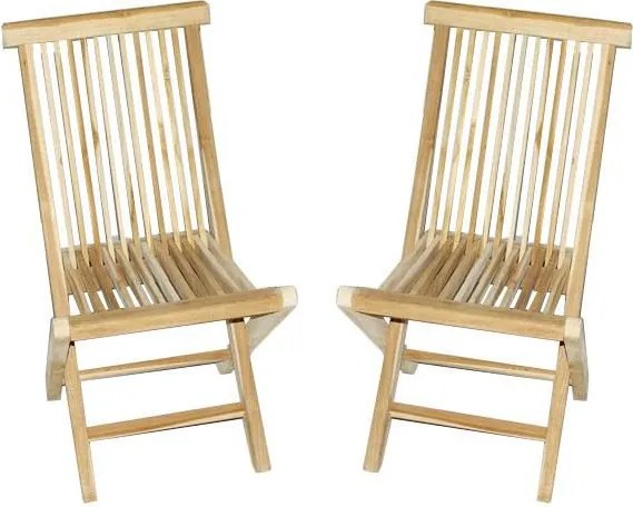 Składane krzesła DIVERO z drewna tekowego 2 szt.