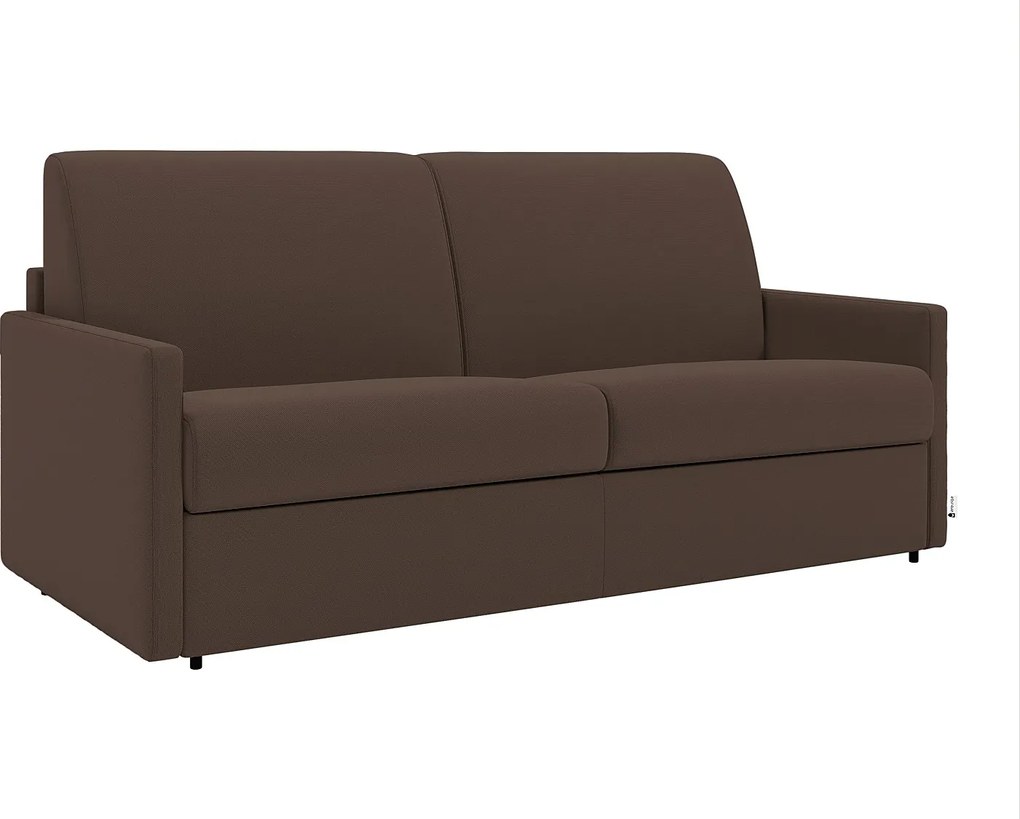 Kanapa 4-osobowa rozkładana typu express z tkaniny - Brązowy- Pow. spania 160 cm - Materac 18 cm CALIFE
