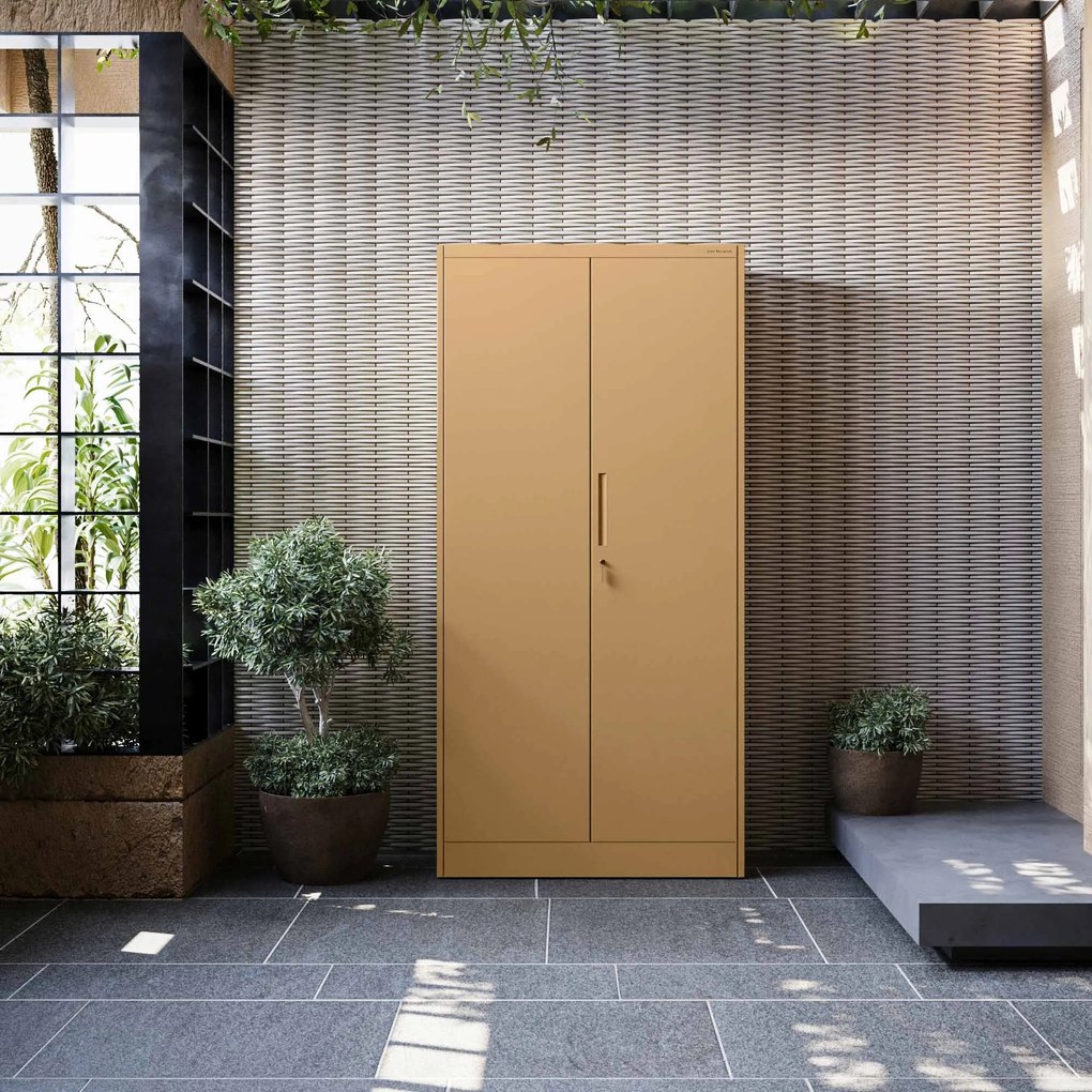 Szafa gospodarcza zamykana DAWID, 900 x 1850 x 450 mm, Fresh Style: beżowa