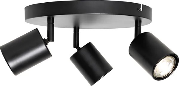 Nowoczesna lampa sufitowa czarna regulowana okrągła 3-światłowa - Java