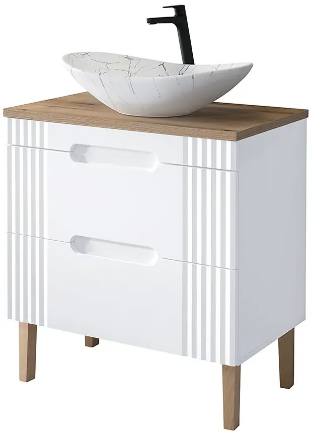 Biała szafka umywalkowa 80 cm - Ralfo 4X