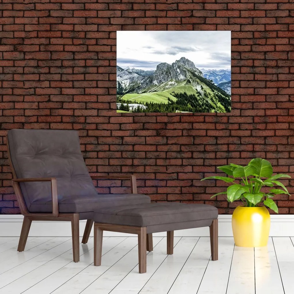 Obraz na szkle - Szczyty górskie (70x50 cm)