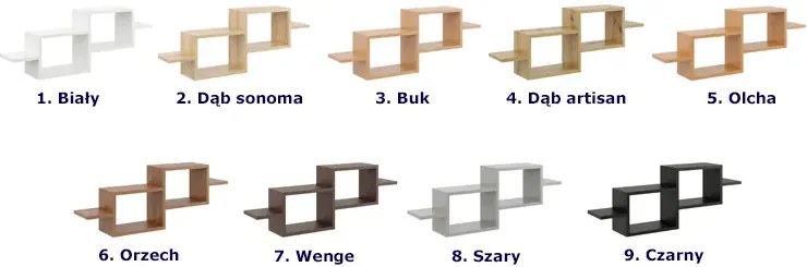 Skandynawska półka wisząca w kolorze olcha D2-T45