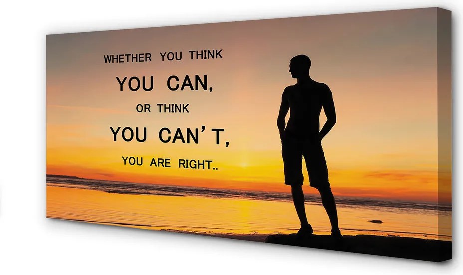 Zdjęcie na płótnie Napis na tle Morza