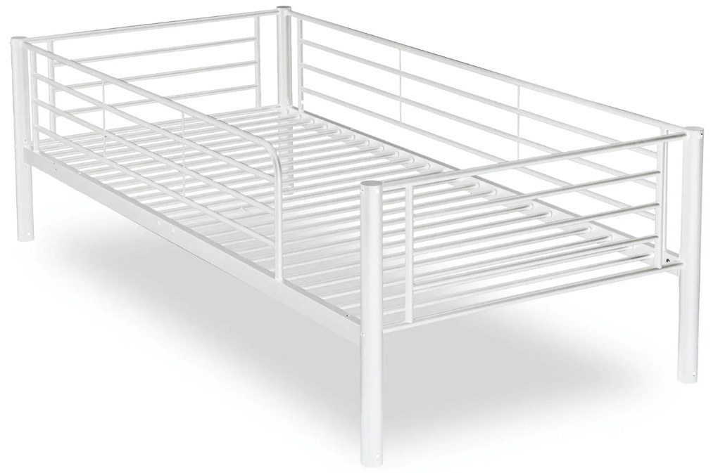 Łóżko Piętrowe Dla Dzieci 90x200 cm RODEZ Metalowe Białe
