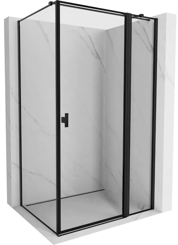Mexen Mist T kabina prysznicowa uchylna prawa 120 x 75 cm, czarna ramka, czarna - 8A4T-120-075-70-70-P