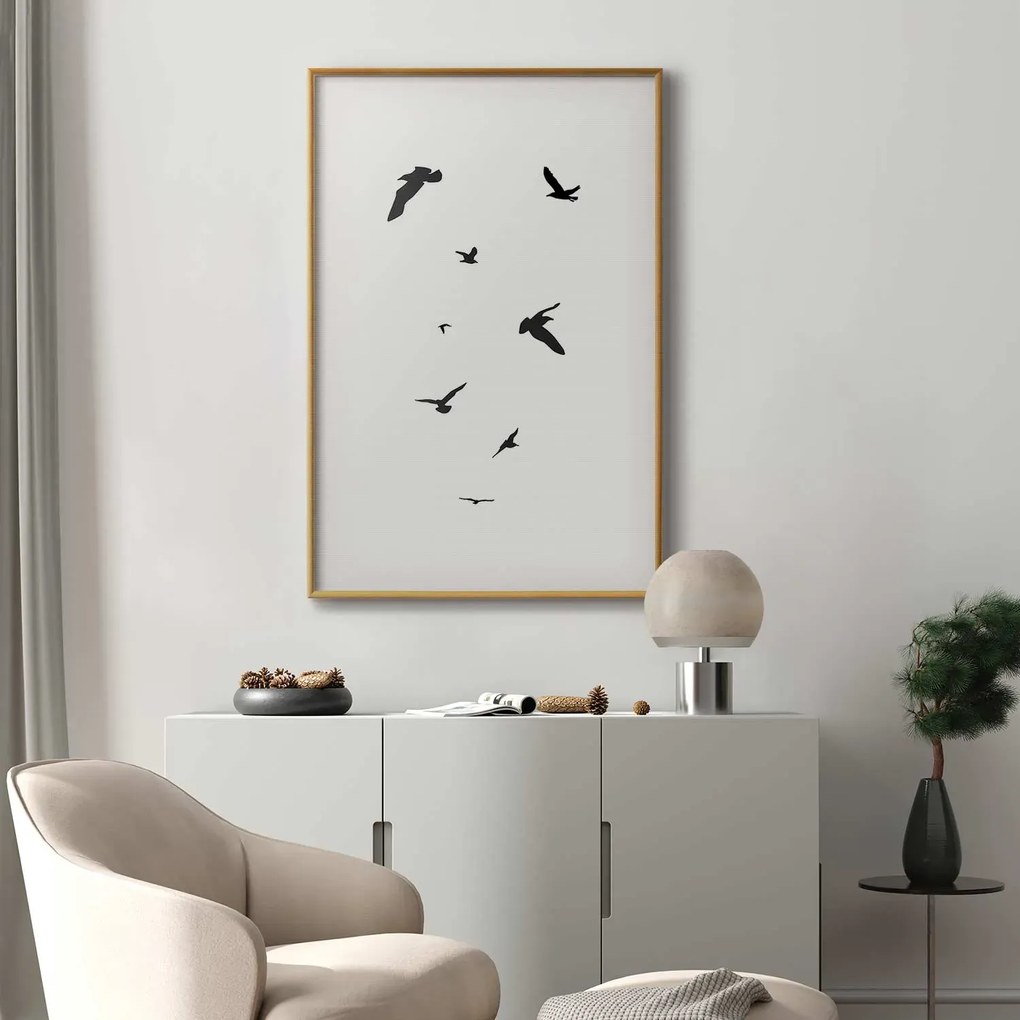 Plakat Wieczorny lot 29,7x42 cm z ramą złotą z marginesem ARTGEIST B