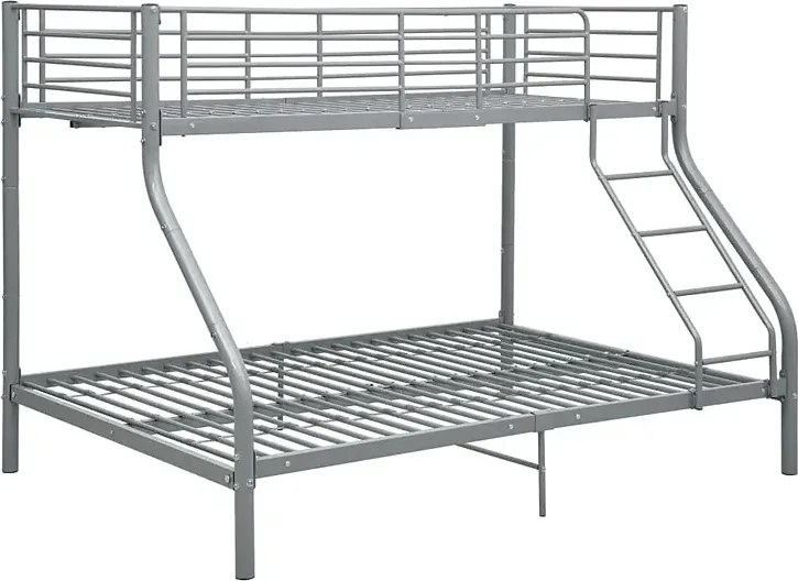 Szare Metalowe Wspólne Łóżko Piętrowe Dla Rodzeństwa 140X200 Cm/90X200 Cm L2-R68