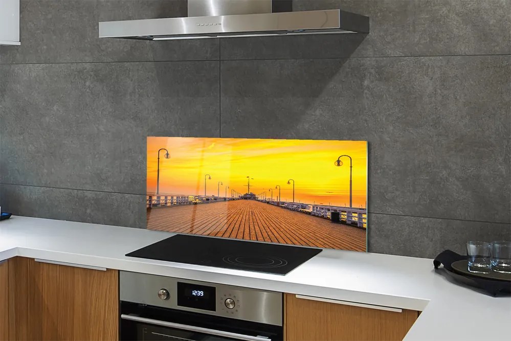 Panel Szklany Zachód Słońca nad Molo