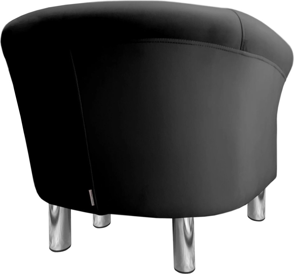 Fotel Milo tkanina Welur wygodny fotel tapicerowany do salonu i sypialni : Kolor nogi - Chrom, Kolor tkaniny - VELVET - MG19, Wysokość nogi - 15 cm