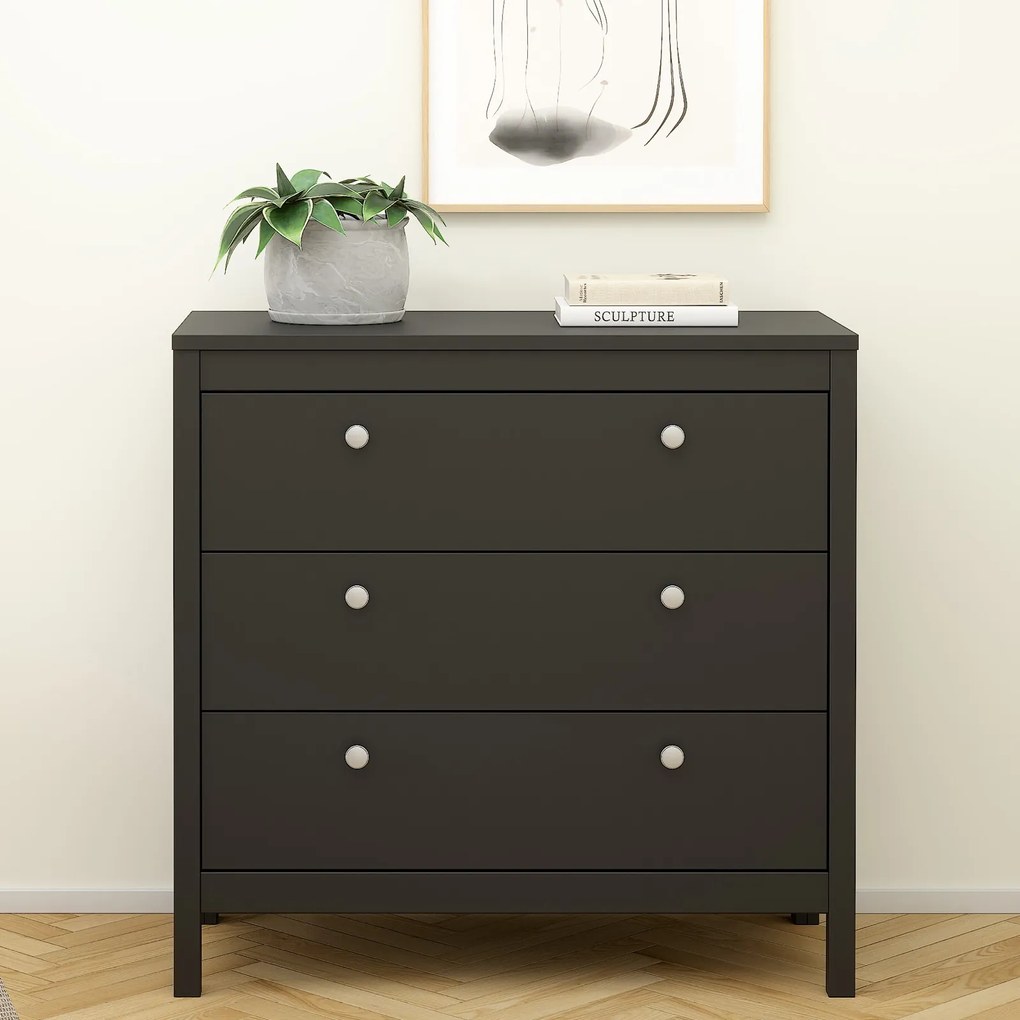 Czarna komoda z szufladami Madrid 3S