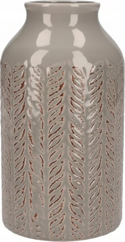 Osłonka Ceramiczna Szara 17 cm Nowoczesny Wazon zdobiony Elegancki wzór