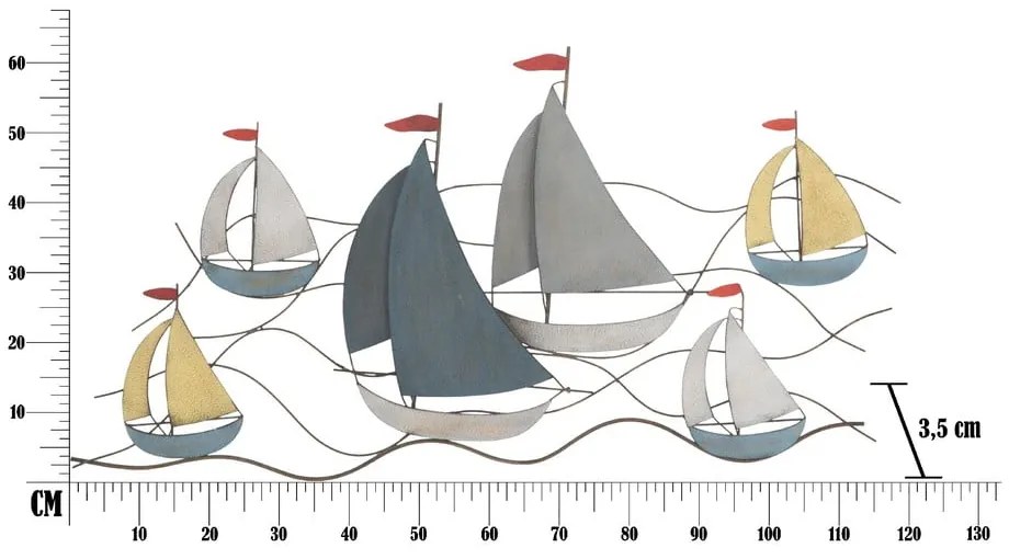 Dekoracja ścienna Mauro Ferretti Sea, 114,5x62,5 cm