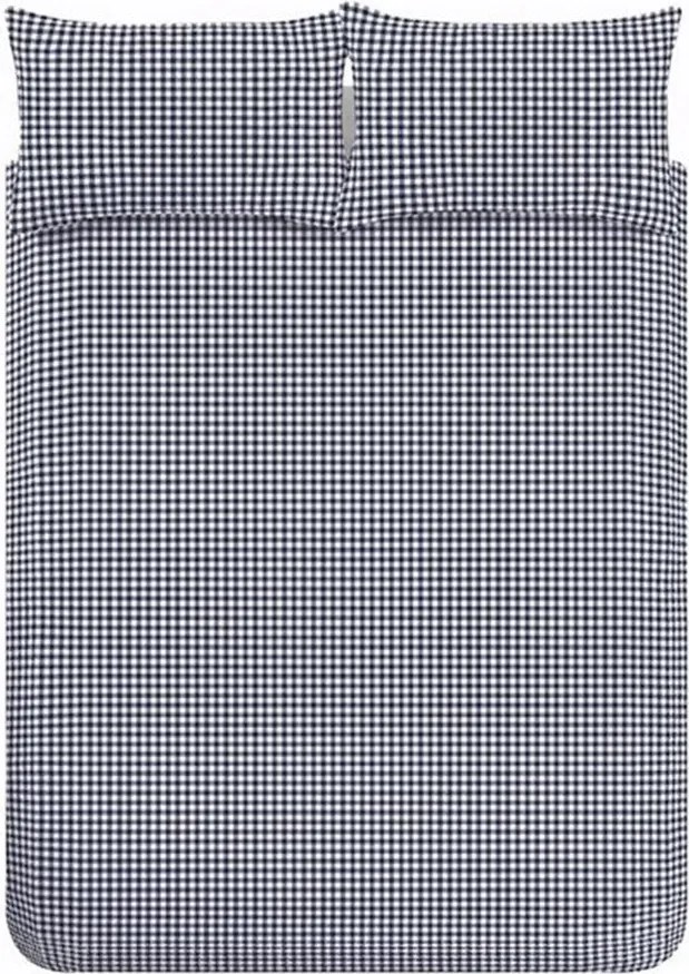 Ciemnoniebieska pościel dwuosobowa 3-częściowa 230x220 cm Bamford Gingham Check – Catherine Lansfield