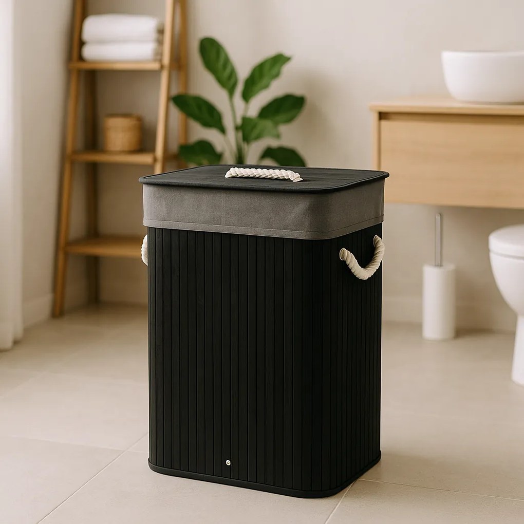 Bambusowy kosz na pranie SADE, 80 l