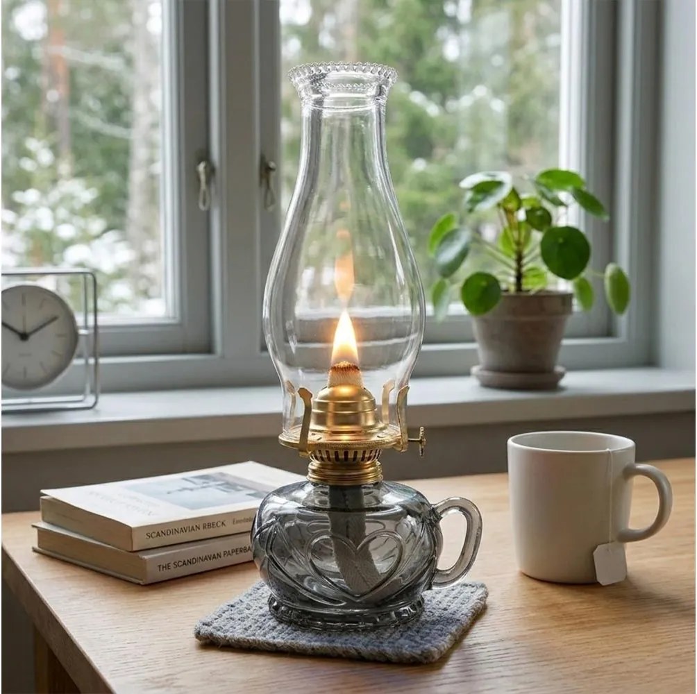 Brilagi - Lampa naftowa MERLIN przydymiona/szara