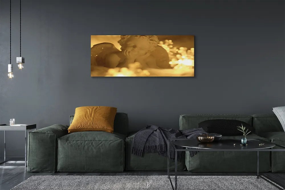 Fotoobraz na płótnie Leżący Anioł w Blasku Lampek