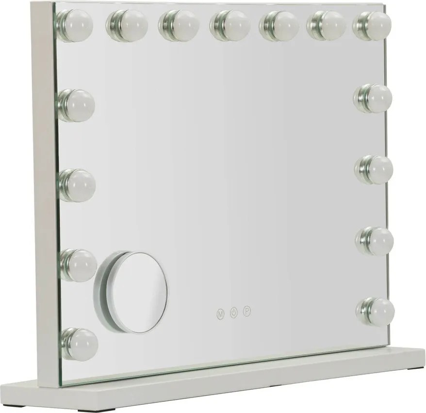 Lustro ścienne w oświetleniem i półką 55x43 cm Hollywood – Mauro Ferretti