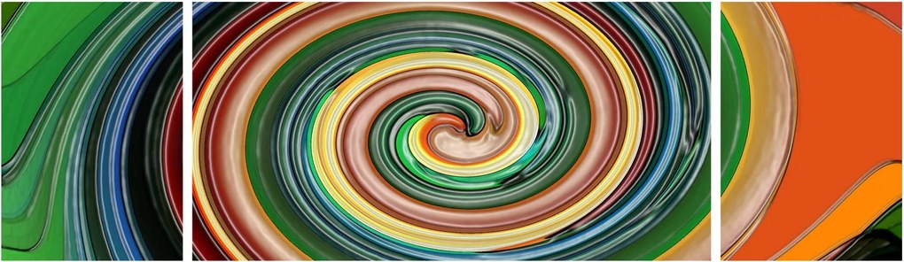 Abstrakcyjny obraz - kolorowa spirala (170x50 cm)