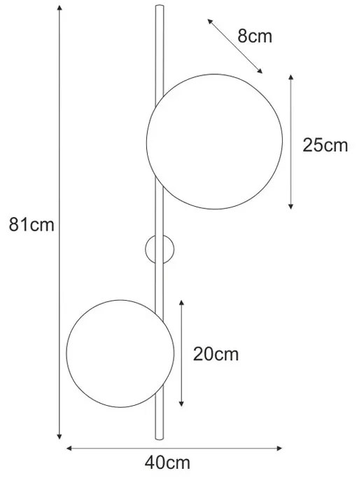 Biały minimalistyczny kinkiet 2 koła A480 R0-L11