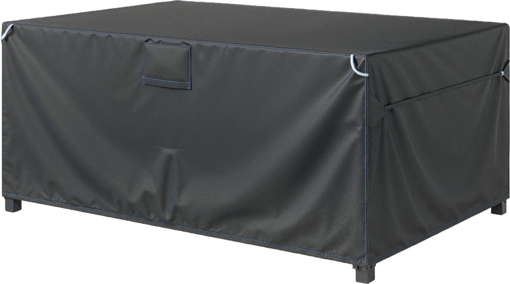Outsunny Osłona na Meble Ogrodowe Zimowa Wodoodporna Odporny na Wiatr Anti-UV Pokrowiec 420D Oxford 180x120x74 cm Czarny | Aosom PL