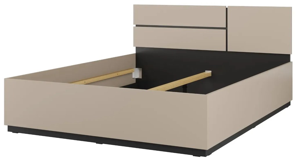 Łóżko CROSS 160x200 congo/czarne z pojemnikiem HELVETIA