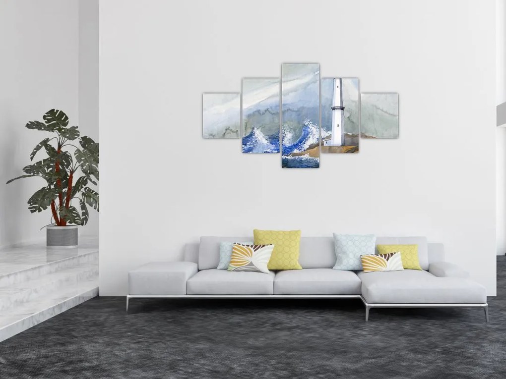 Obraz malowania latarni morskiej (125x70 cm)