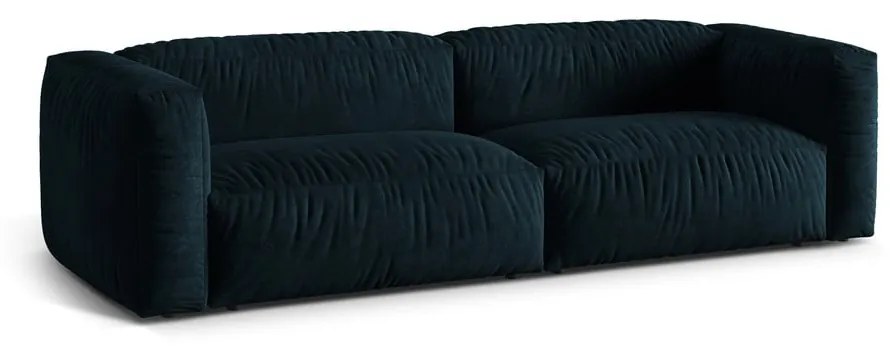 Ciemnoniebieska sofa modułowa z materiału bouclé 240 cm Martina – Micadoni Home