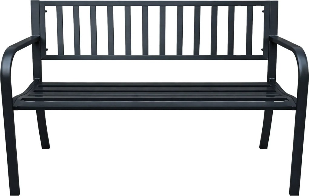 Czarna ławka do ogrodu z metalu B6-D36