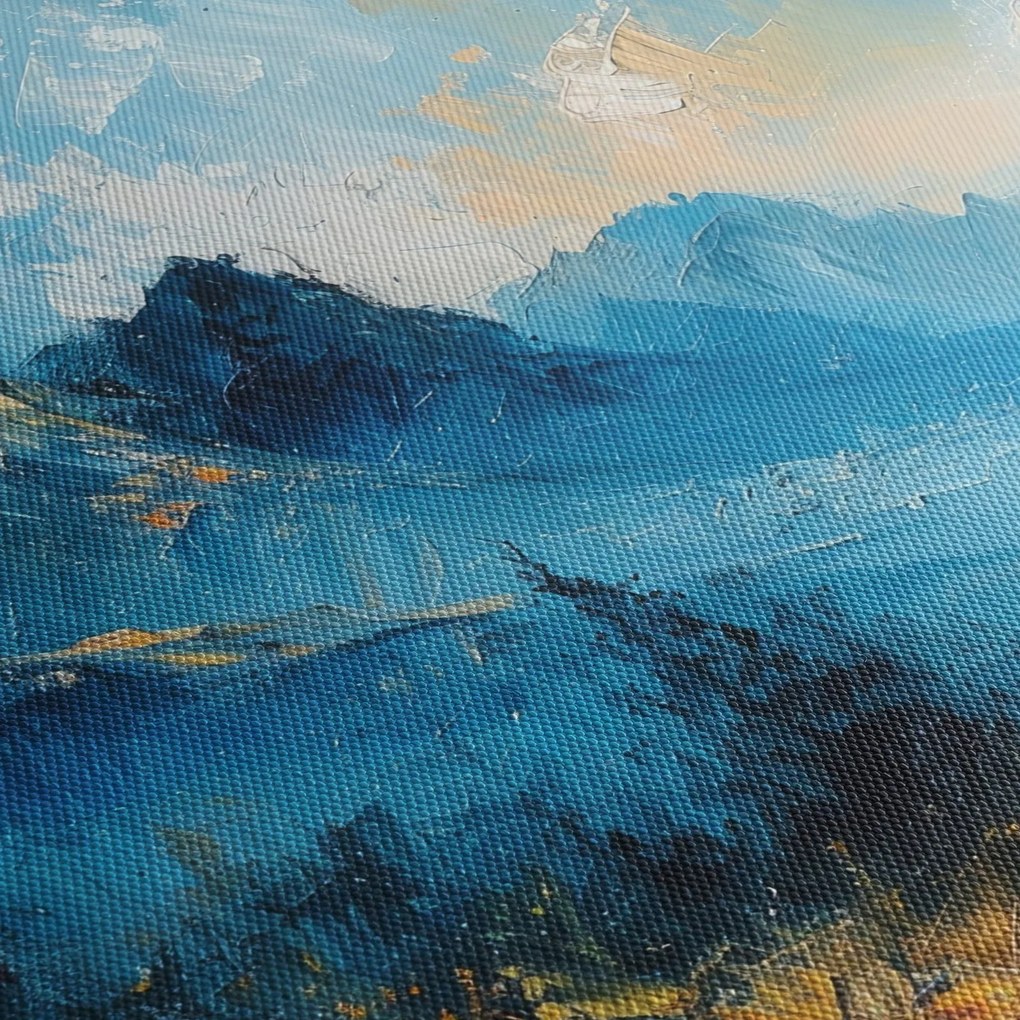 Obraz - Malowanie gór (70x50 cm)