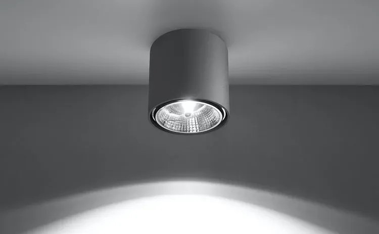 Szary minimalistyczny plafon LED walec - EX655-Helfi