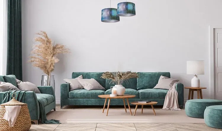 Srebrna nowoczesna lampa wisząca z abażurem - 3X S389 W4-S26